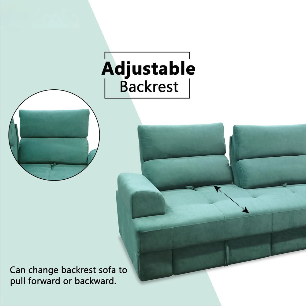 Arlon Fabric Adjustable Backrest Storage Sofa (Pet Friendly & Easy Clean) KH