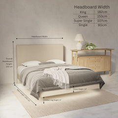 Kira Genuine Leather Floating Bed Frame (With LED) SSE