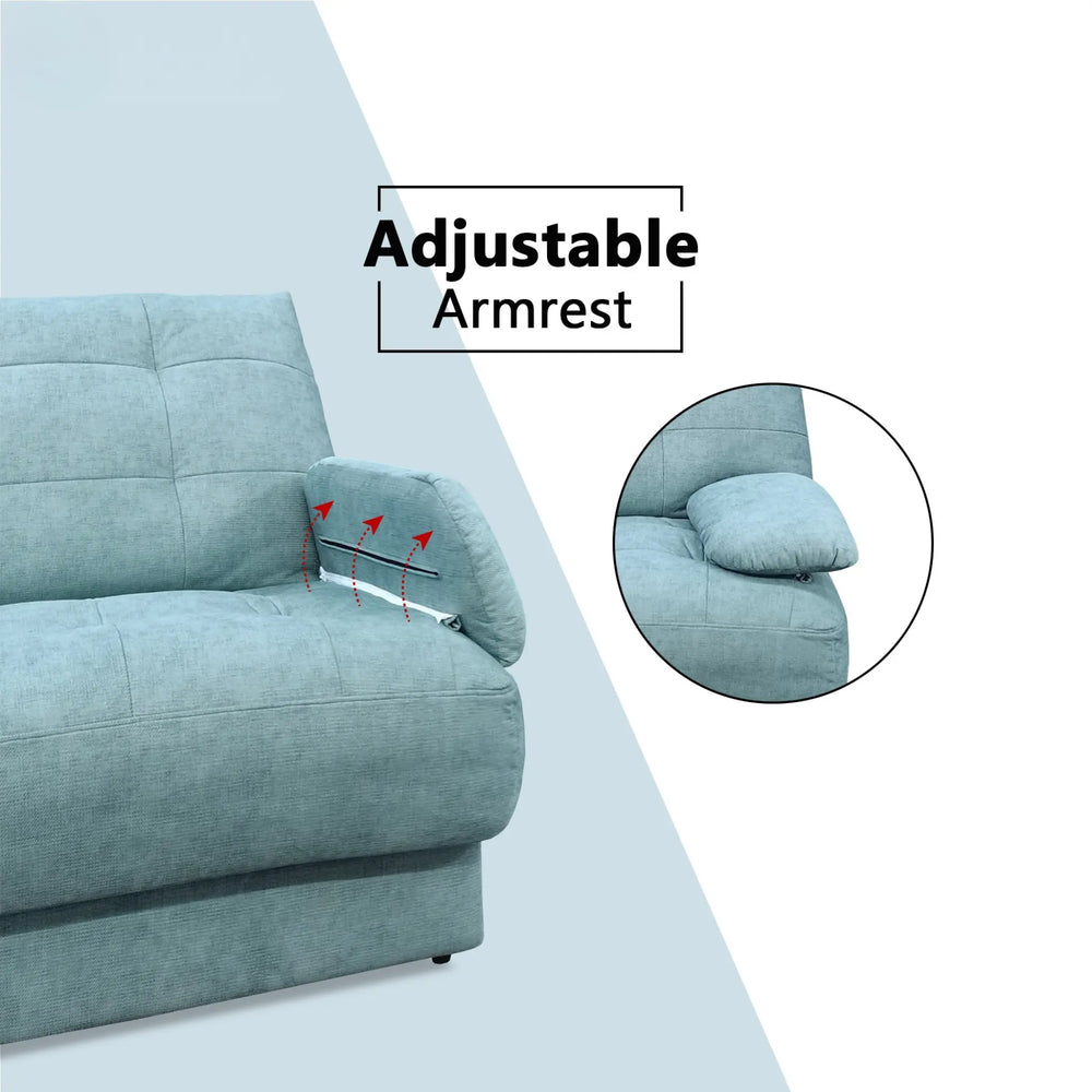 Brynnor Fabric Adjustable Armrest Sofa - Esteller