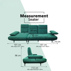 Arvel Fabric Adjustable Backrest & Armrest Sofa (Pet Friendly & Easy Clean) - Esteller