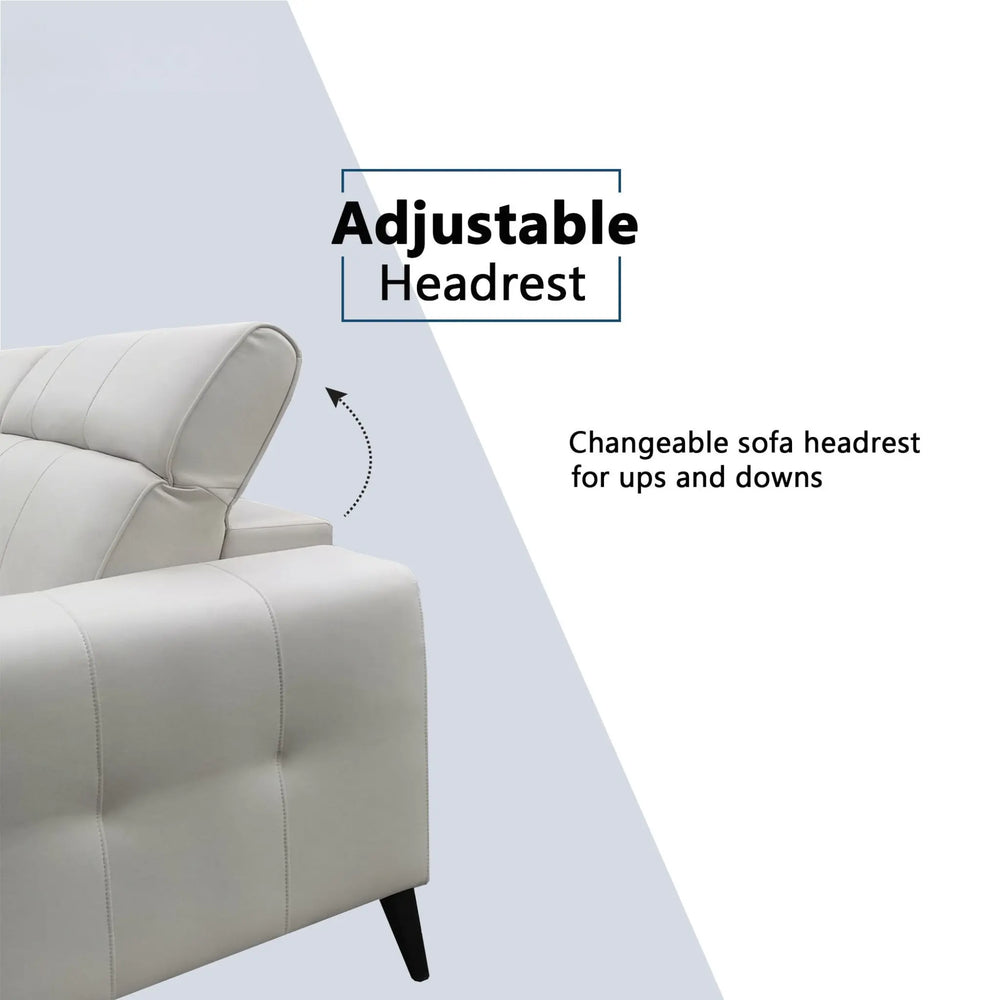 Aquara Fabric Adjustable Headrest Sofa (Pet Friendly & Easy Clean) - Esteller