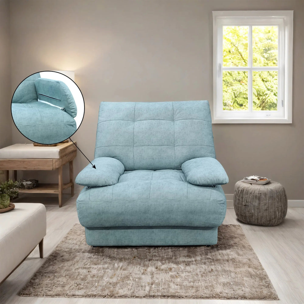 Brynnor Fabric Adjustable Armrest Sofa - Esteller