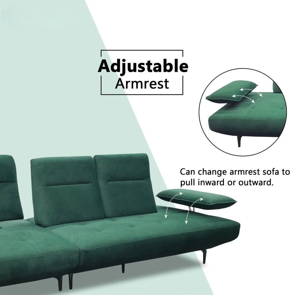 Arvel Fabric Adjustable Backrest & Armrest Sofa (Pet Friendly & Easy Clean) - Esteller