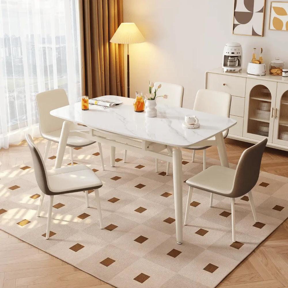 Verilon White Extendable Dining Set - Esteller
