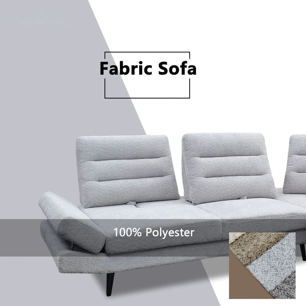 Xandor Fabric Adjustable Backrest & Armrest Corner Sofa (Pet Friendly & Easy Clean) - Esteller