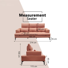 Veymar Fabric Adjustable Backrest Sofa (Pet Friendly & Easy Clean) KH