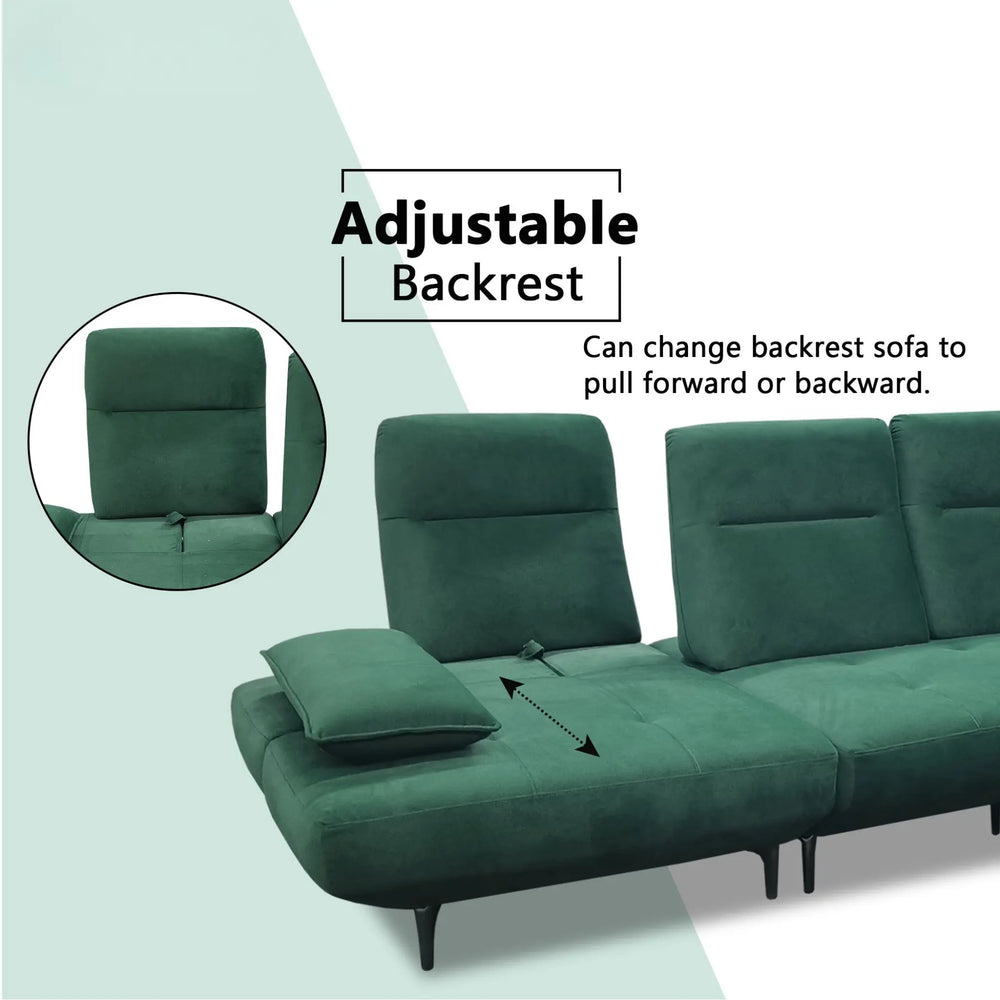Arvel Fabric Adjustable Backrest & Armrest Sofa (Pet Friendly & Easy Clean) - Esteller