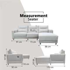 Korrel Fabric Recliner L-Shaped Sofa (Pet Friendly & Easy Clean) - Esteller