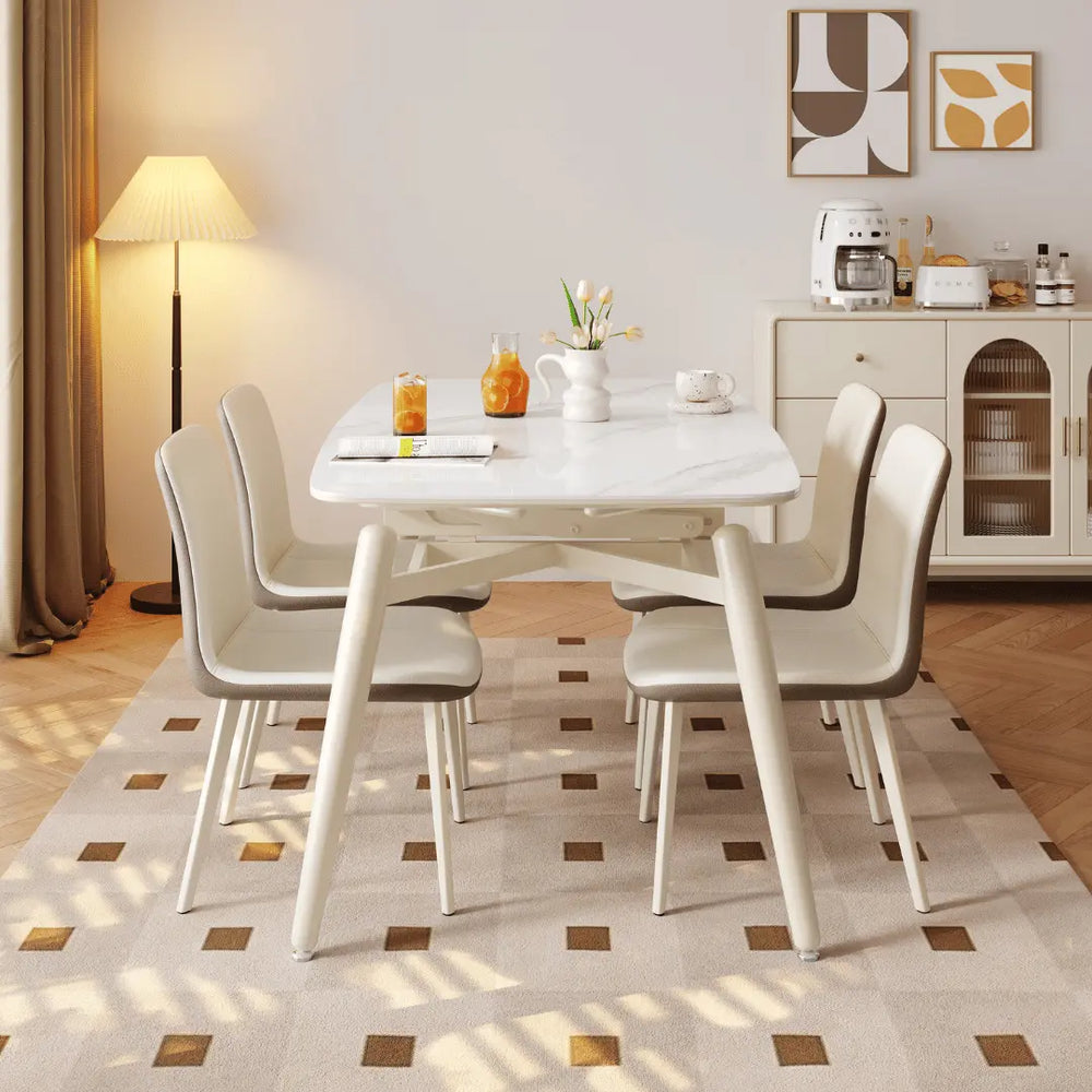 Verilon White Extendable Dining Set - Esteller
