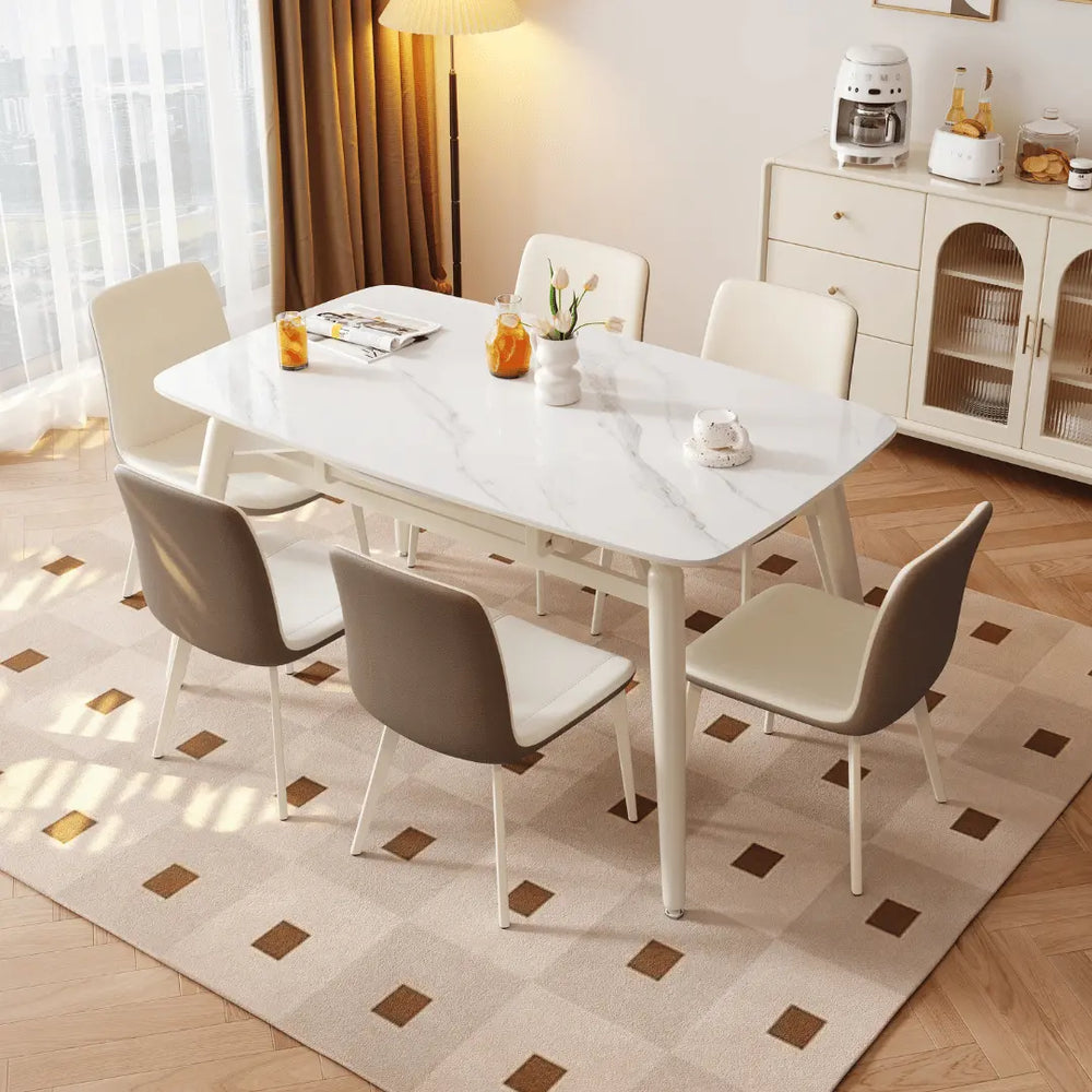 Verilon White Extendable Dining Set - Esteller