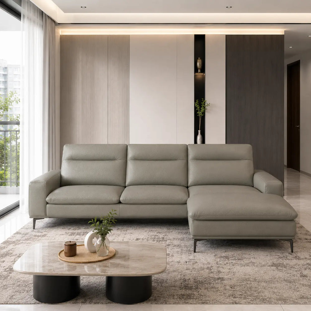 Nuvello Genuine Leather Sectional Sofa MB