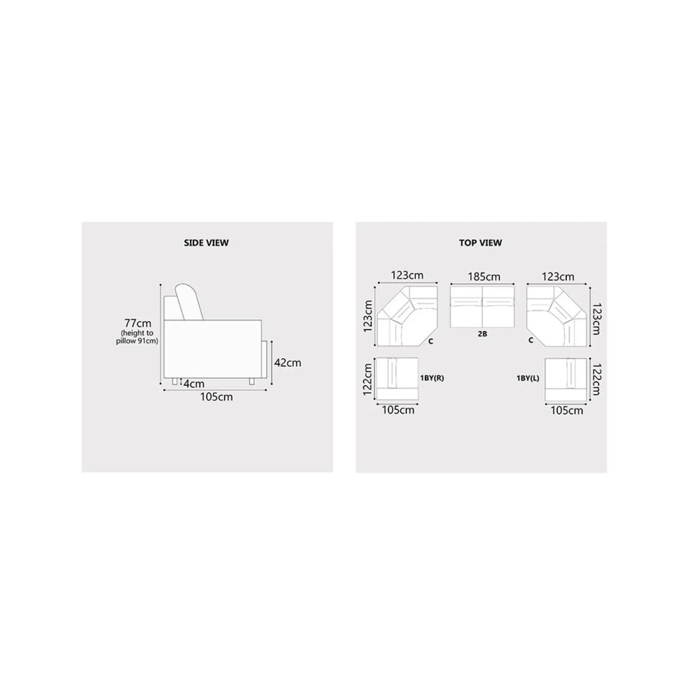 Ryven Fabric Sectional Sofa (Pet Friendly & Easy Clean) - Esteller