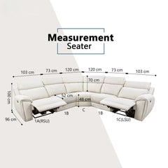 Enricus Fabric Adjustable Headrest Recliner Corner Sofa (Pet Friendly & Easy Clean) - Esteller