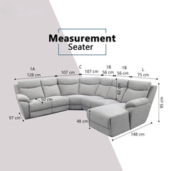 Yanor Fabric L-Shaped Corner Sofa (Sectional) (Pet Friendly & Easy Clean) - Esteller