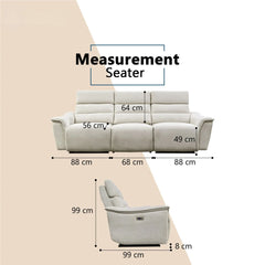 Avira Fabric Recliner Sofa (Pet Friendly & Easy Clean) - Esteller