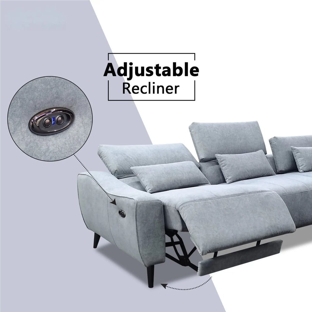Farven Fabric Adjustable Backrest Recliner Sofa (Pet Friendly & Easy Clean) - Esteller