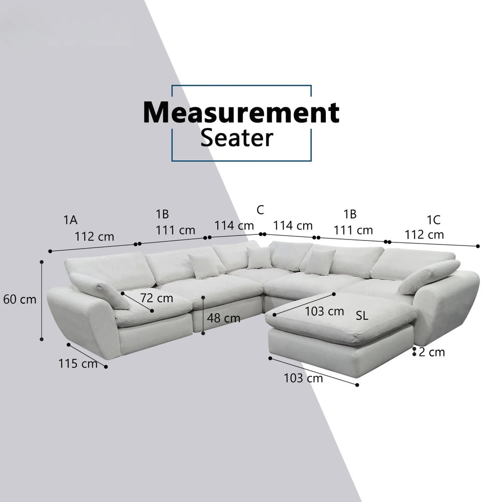 Korra Fabric Sectional Sofa - Esteller