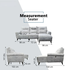 Hadris Fabric Recliner L-Shaped Sofa (Pet Friendly & Easy Clean) - Esteller