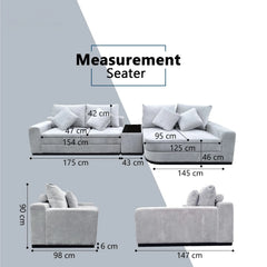 Yarven Fabric Adjustable Backrest L-Shaped Sofa (Sectional) (Pet Friendly & Easy Clean) - Esteller