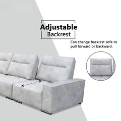 Lysten Fabric Adjustable Backrest Corner Sofa (Sectional) (Pet Friendly & Easy Clean) KH