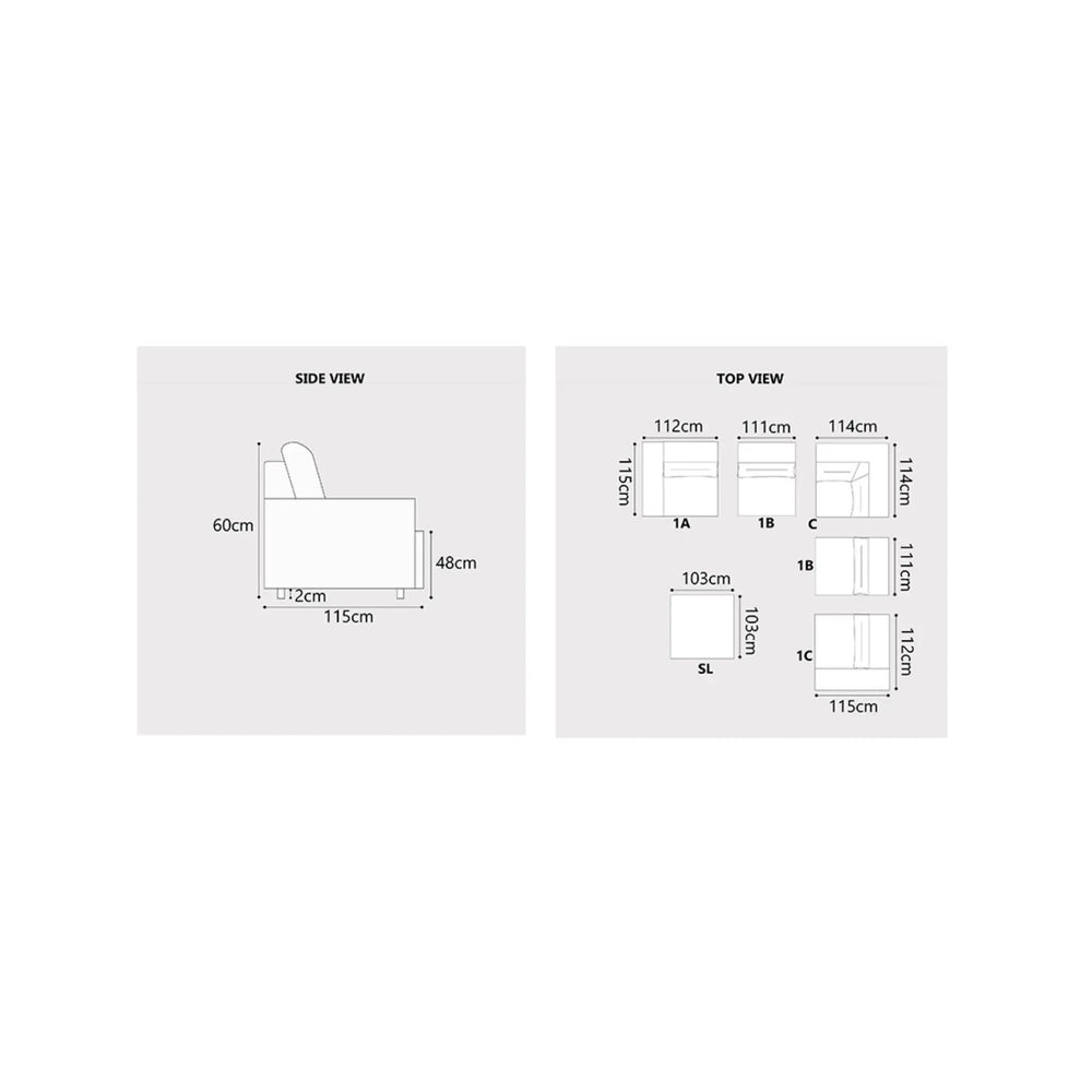 Korra Fabric Sectional Sofa - Esteller