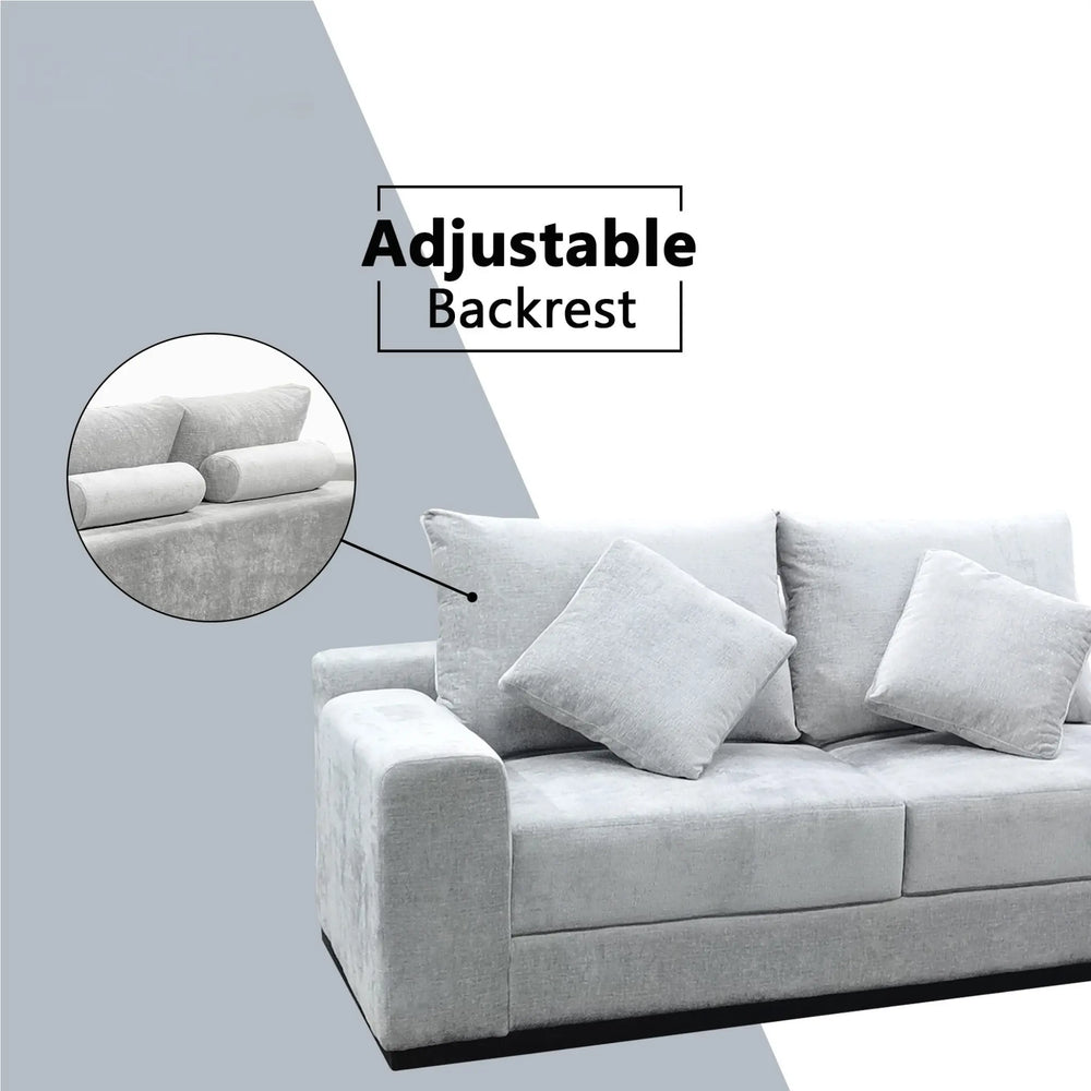 Yarven Fabric Adjustable Backrest L-Shaped Sofa (Sectional) (Pet Friendly & Easy Clean) - Esteller