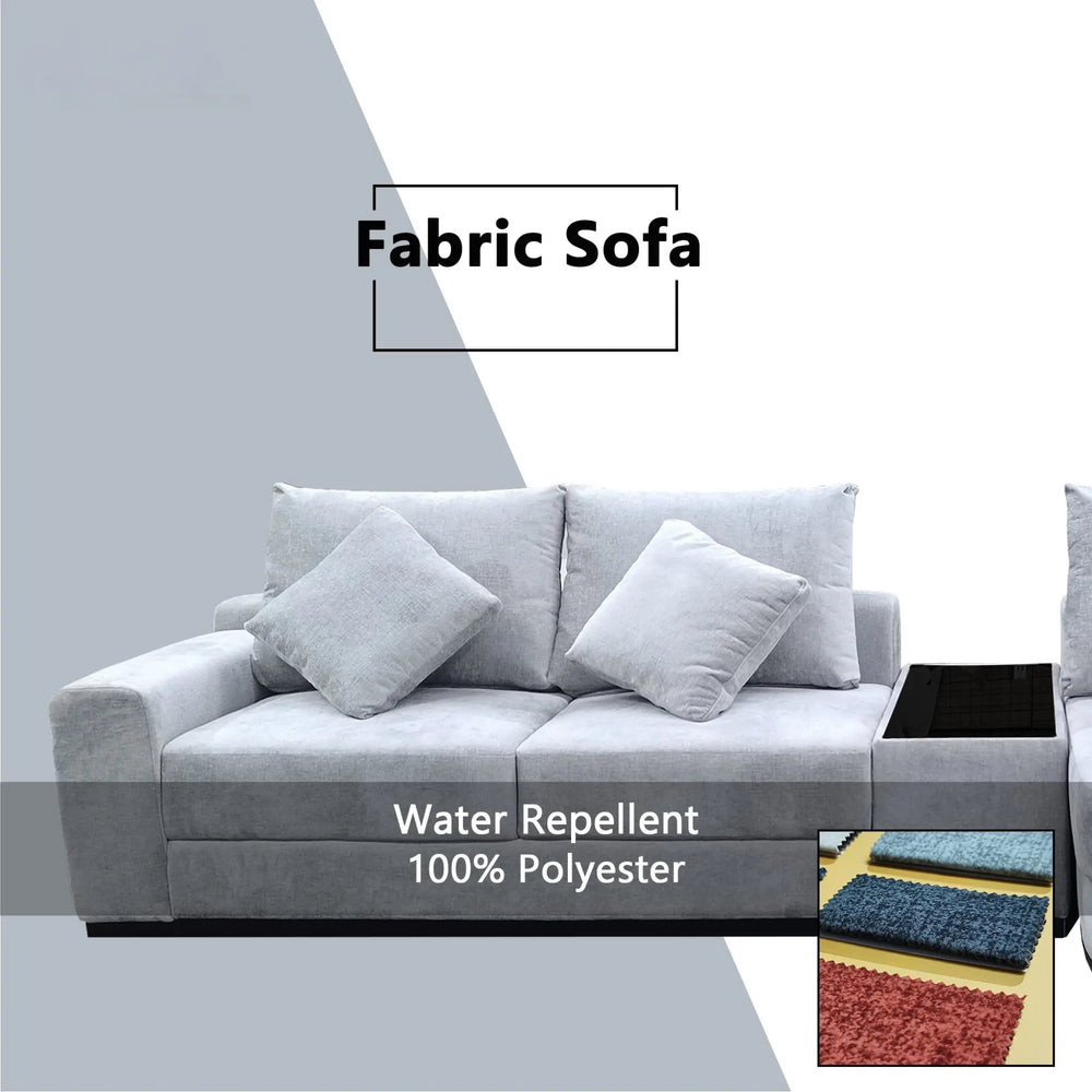 Yarven Fabric Adjustable Backrest L-Shaped Sofa (Sectional) (Pet Friendly & Easy Clean) - Esteller