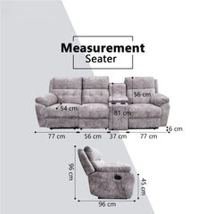 Soral Fabric Recliner Sofa (Pet Friendly & Easy Clean) - Esteller