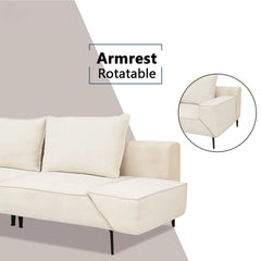 Marblen Fabric Rotatable Armrest Sofa (Pet Friendly & Easy Clean) KH
