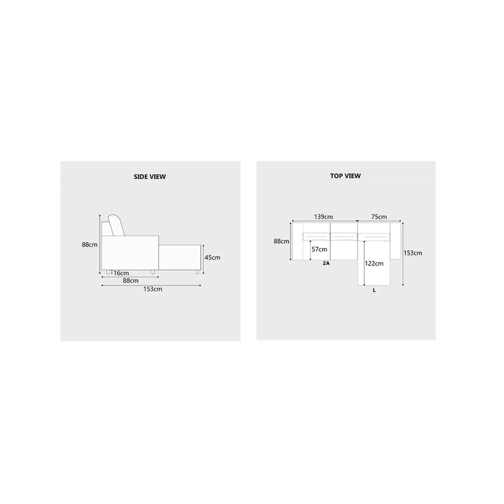 Orlinor Fabric L-Shaped Sofa (Pet Friendly & Easy Clean) KH