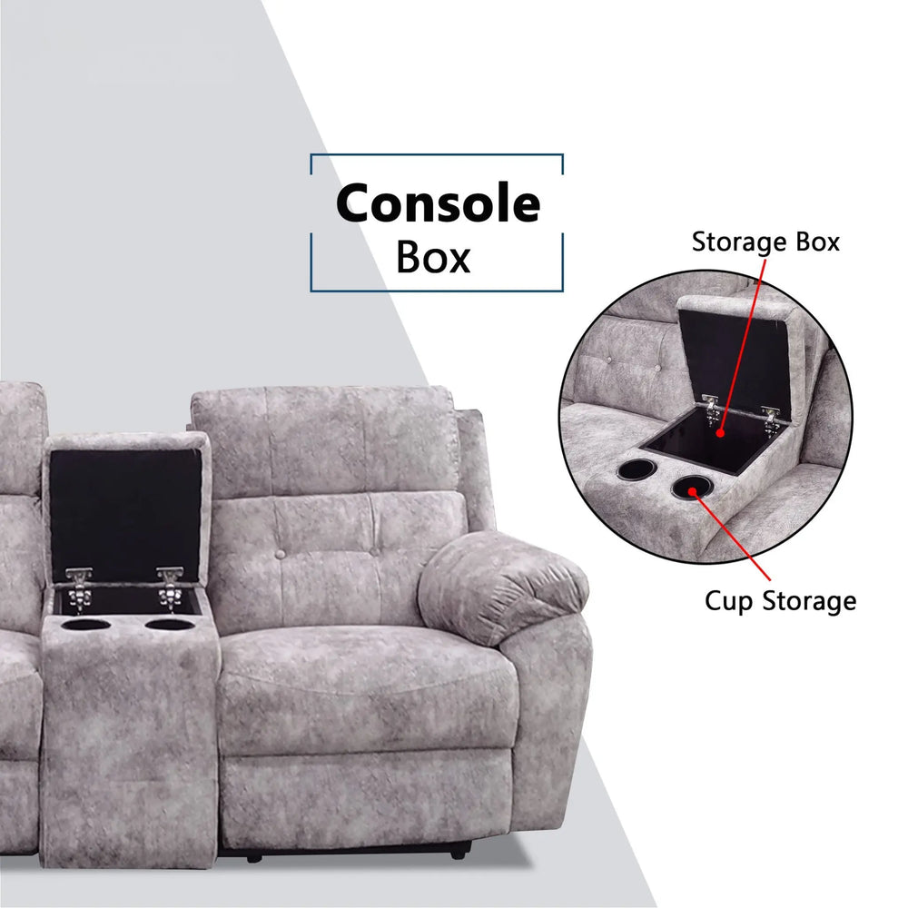 Soral Fabric Recliner Sofa (Pet Friendly & Easy Clean) - Esteller