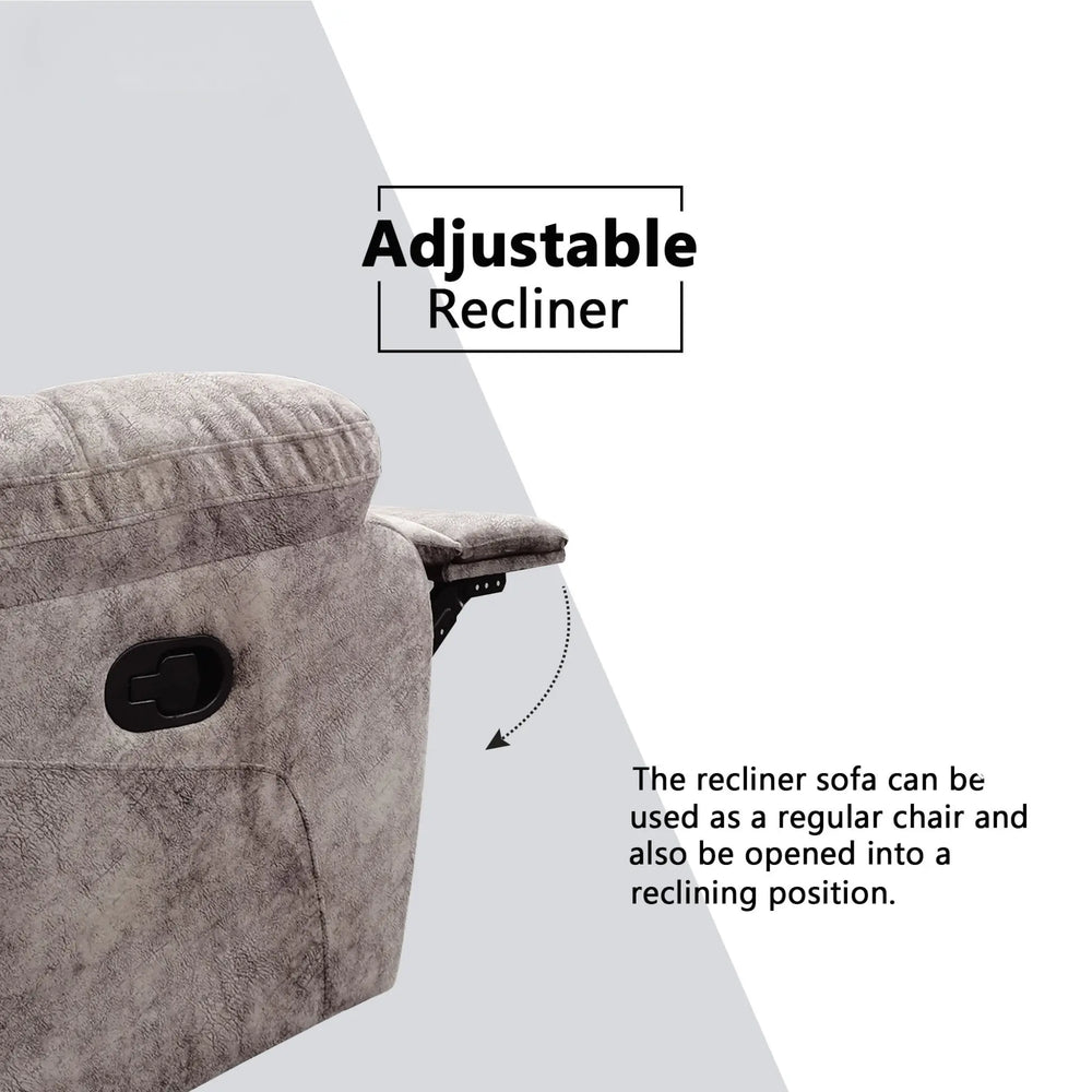 Soral Fabric Recliner Sofa (Pet Friendly & Easy Clean) - Esteller