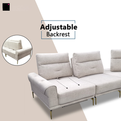 Kai Fabric Adjustable Legrest & Backrest Corner Sofa (Pet Friendly & Easy Clean) KH