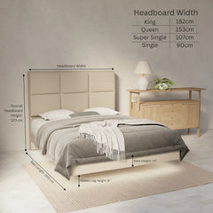 Caspian Genuine Leather Floating Bed Frame (With LED) SSE