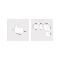 Kai Fabric Adjustable Legrest & Backrest Corner Sofa (Pet Friendly & Easy Clean) KH