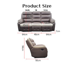 Rystel Genuine Leather Recliner Sofa - Esteller