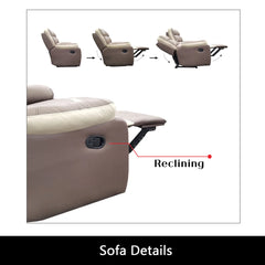Rystel Genuine Leather Recliner Sofa - Esteller