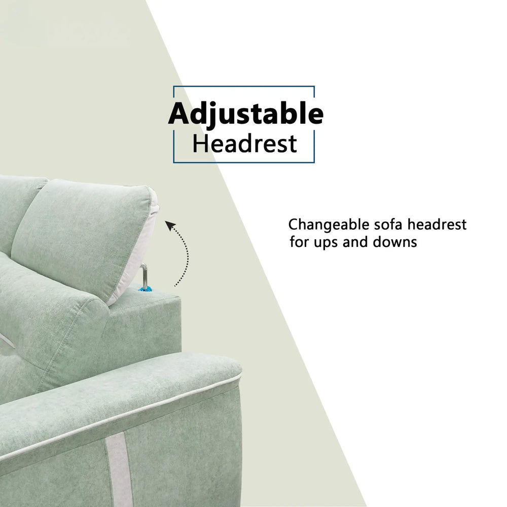 Pebblis Fabric Adjustable Headrest Slider Sofa (Pet Friendly & Easy Clean) - Esteller
