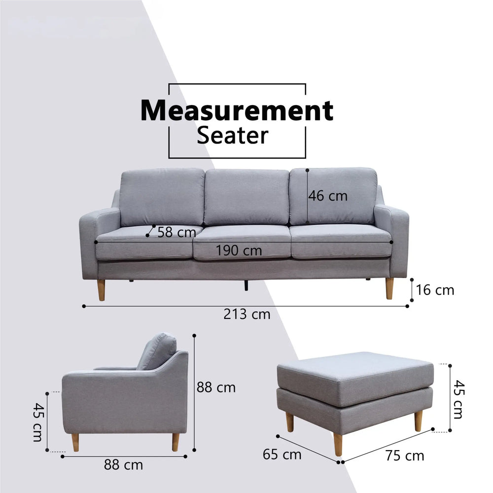 Orlinor Fabric Sofa (Pet Friendly & Easy Clean) KH
