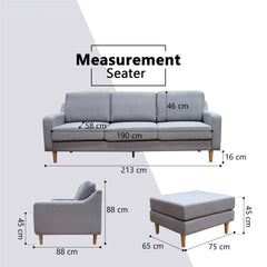 Orlinor Fabric Sofa (Pet Friendly & Easy Clean) KH