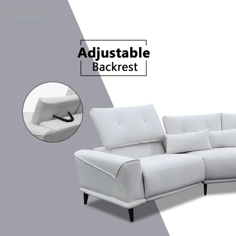Nestor Fabric Adjustable Headrest Recliner Corner Sofa (Pet Friendly & Easy Clean) - Esteller