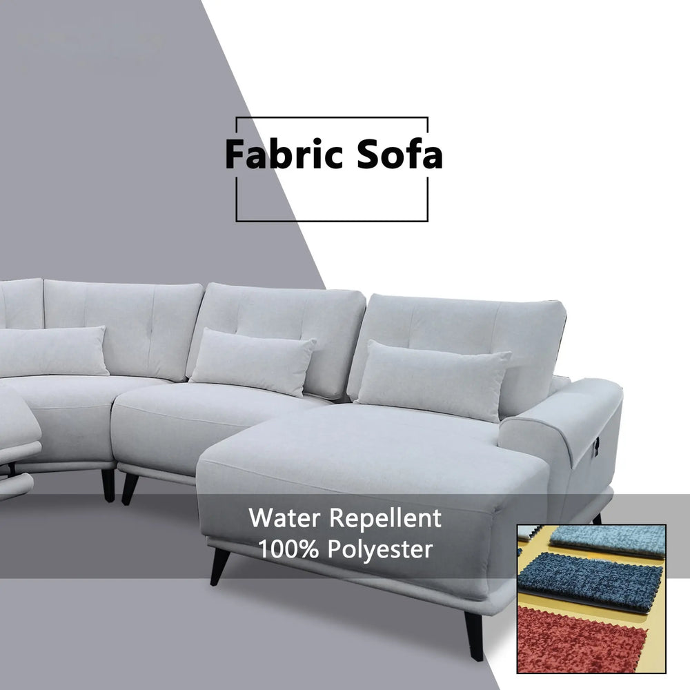 Nestor Fabric Adjustable Headrest Recliner Corner Sofa (Pet Friendly & Easy Clean) - Esteller