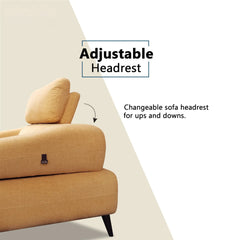 Myric Fabric Adjustable Backrest & Headrest Sofa (Pet Friendly & Easy Clean) - Esteller