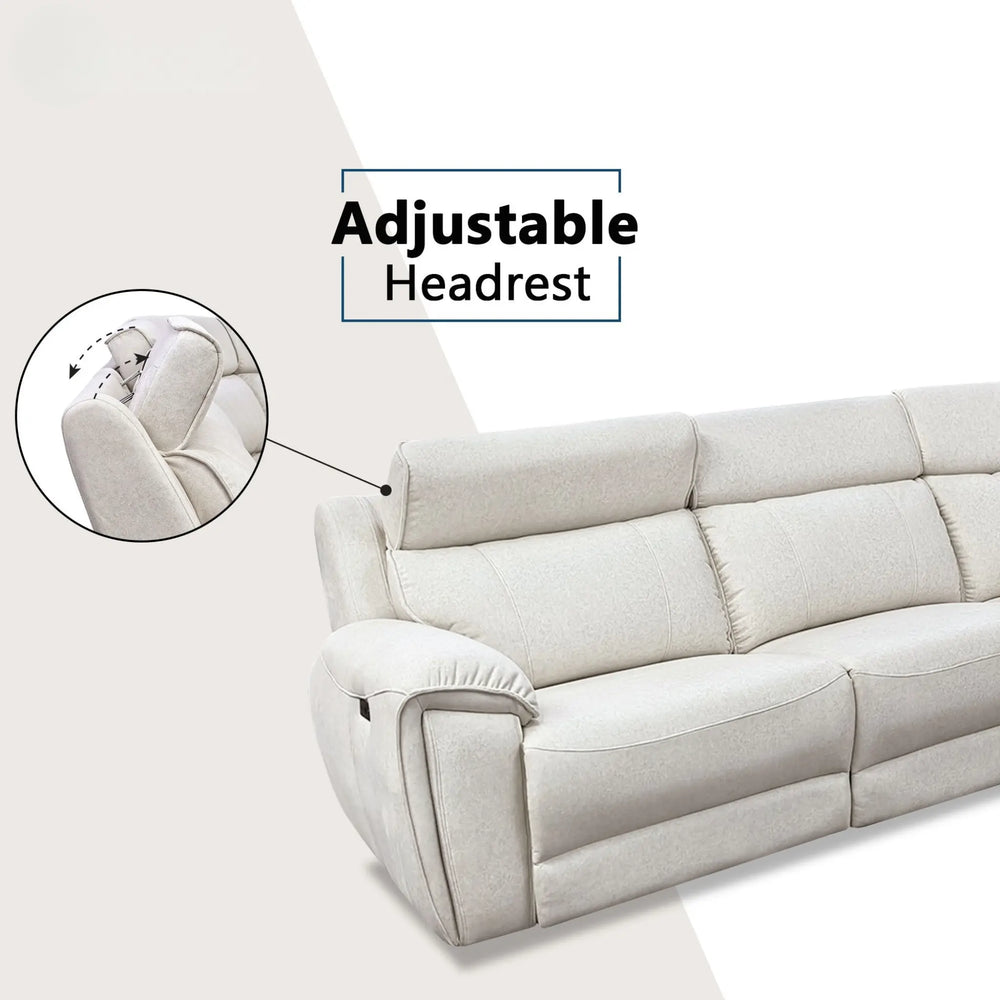 Enricus Fabric Adjustable Headrest Recliner Corner Sofa (Pet Friendly & Easy Clean) - Esteller
