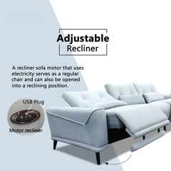 Nestor Fabric Adjustable Backrest & Headrest Recliner L-Shaped Sofa (Pet Friendly & Easy Clean) - Esteller