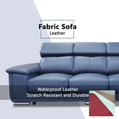 Zevin Genuine Leather Adjustable Headrest Sofa - Esteller