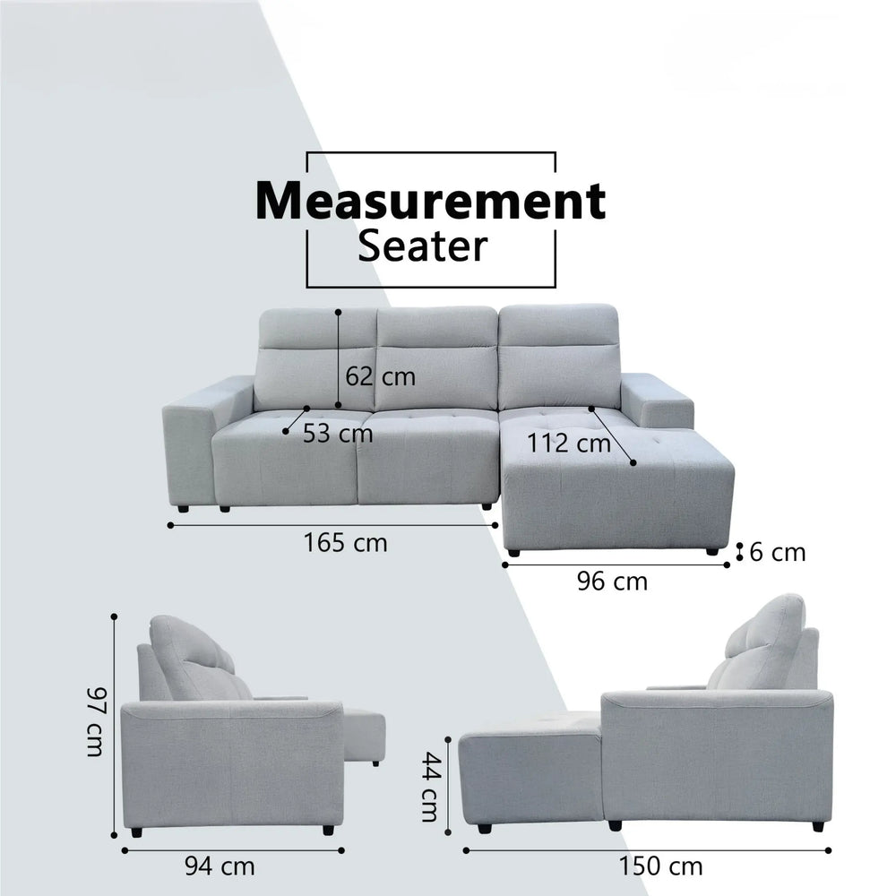 Brivan Fabric L-Shaped Sofa (Pet Friendly & Easy Clean) - Esteller