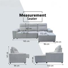 Brivan Fabric L-Shaped Sofa (Pet Friendly & Easy Clean) - Esteller