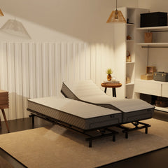 Somnuz® Restro Adjustable Genuine Leather Bed + Somnuz® Aire Mattress Somnuz
