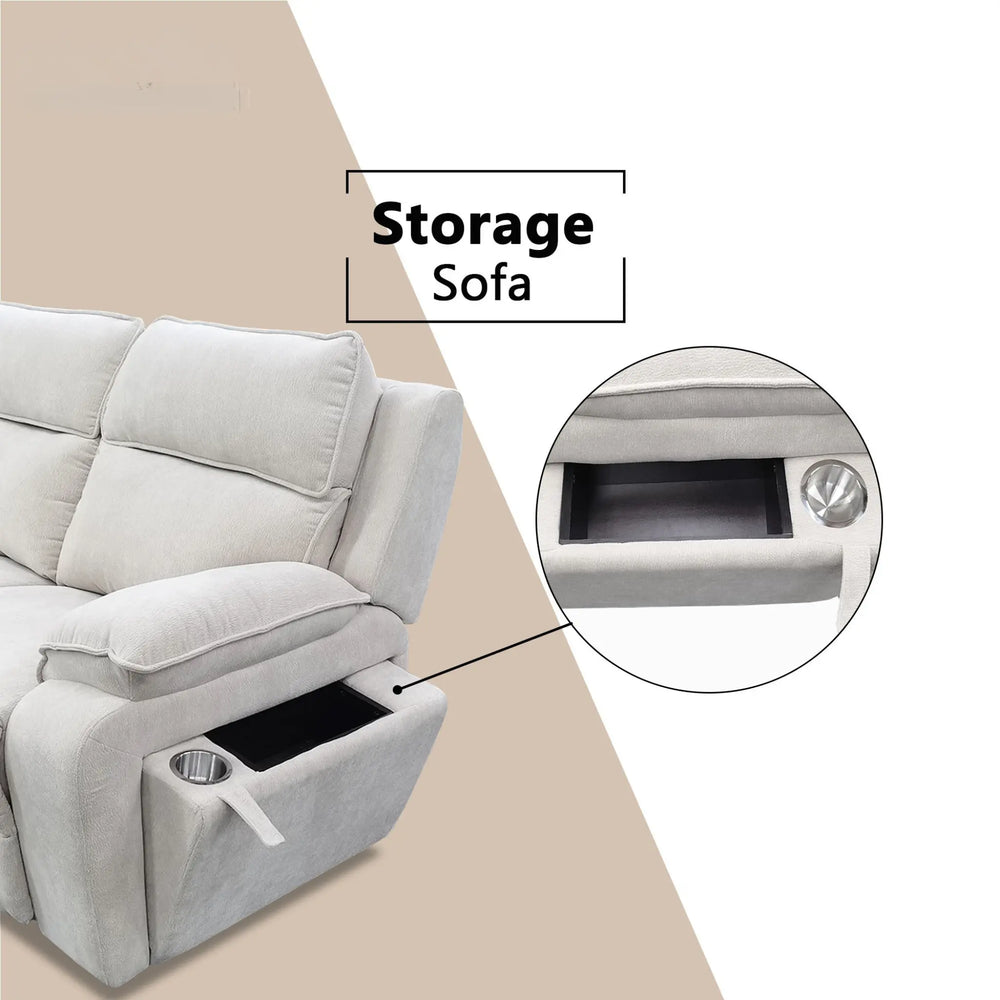 Belric Fabric Recliner Sofa (Pet Friendly & Easy Clean) - Esteller